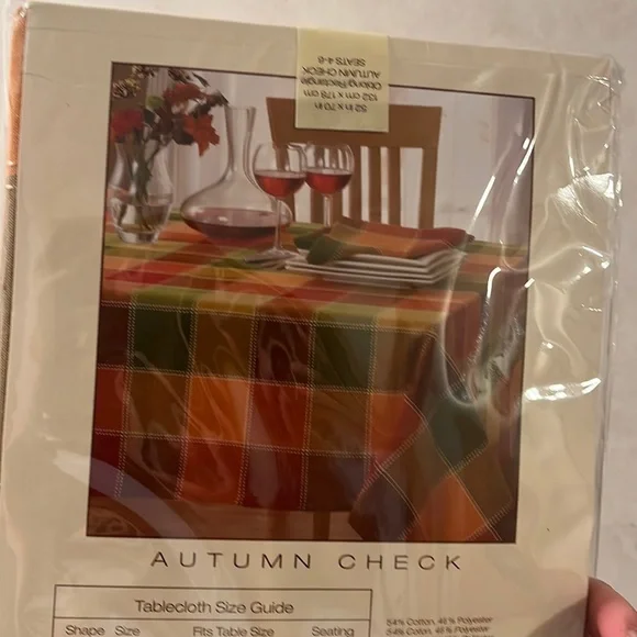 Autumn Check rectangle table cloth - Picture 1 of 4